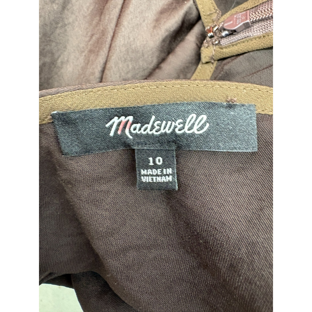 Madewell Brown Slip Dress Size 10 Midi Spaghetti Strap V Neck - Picture 13 of 16